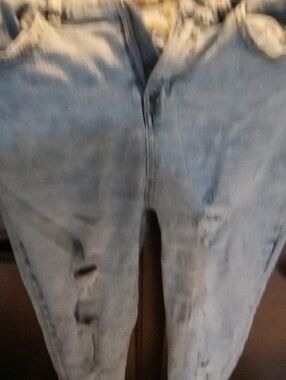 Light Blue Distressed Boyfriend Jeans for Women